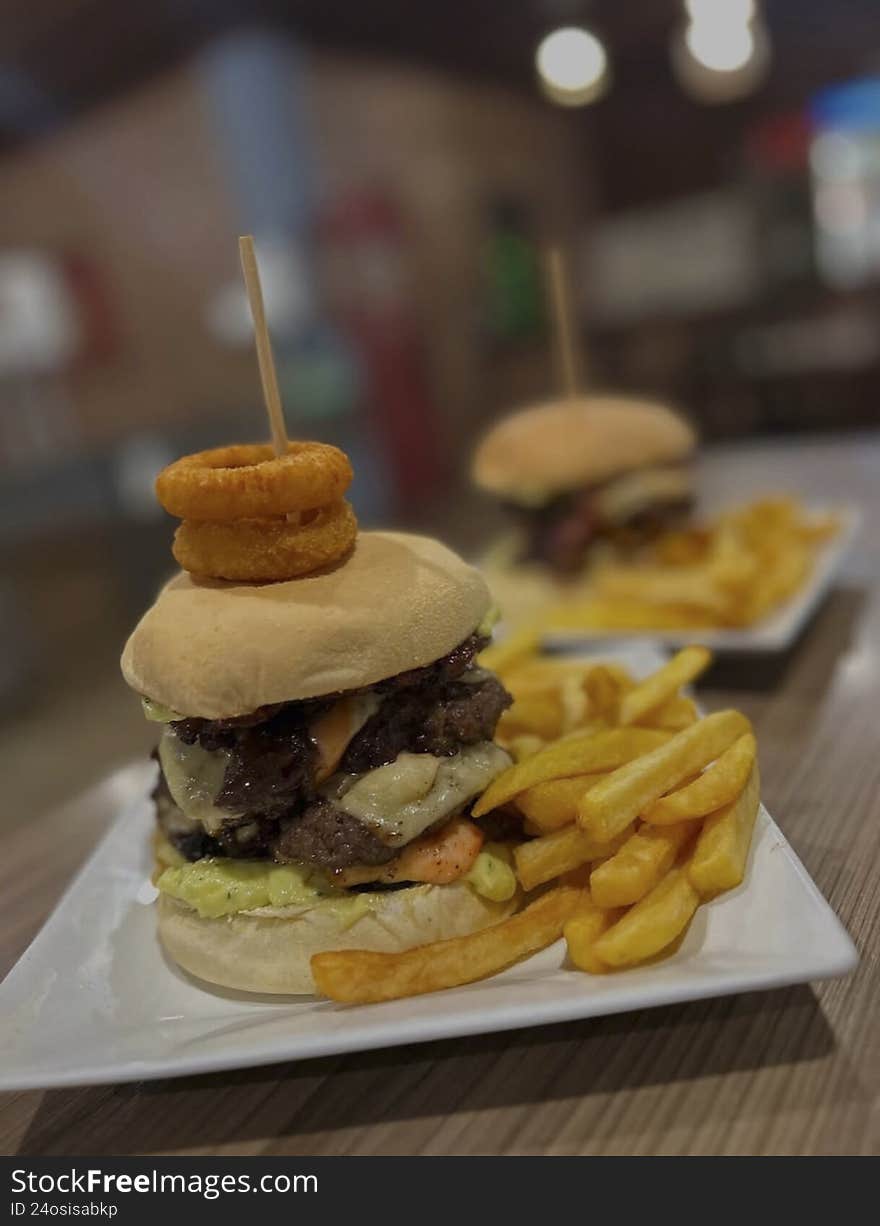 The gourmet picanha burger is a typical fast food dish most loved in Brazil and in the world. The gourmet picanha burger is a typical fast food dish most loved in Brazil and in the world