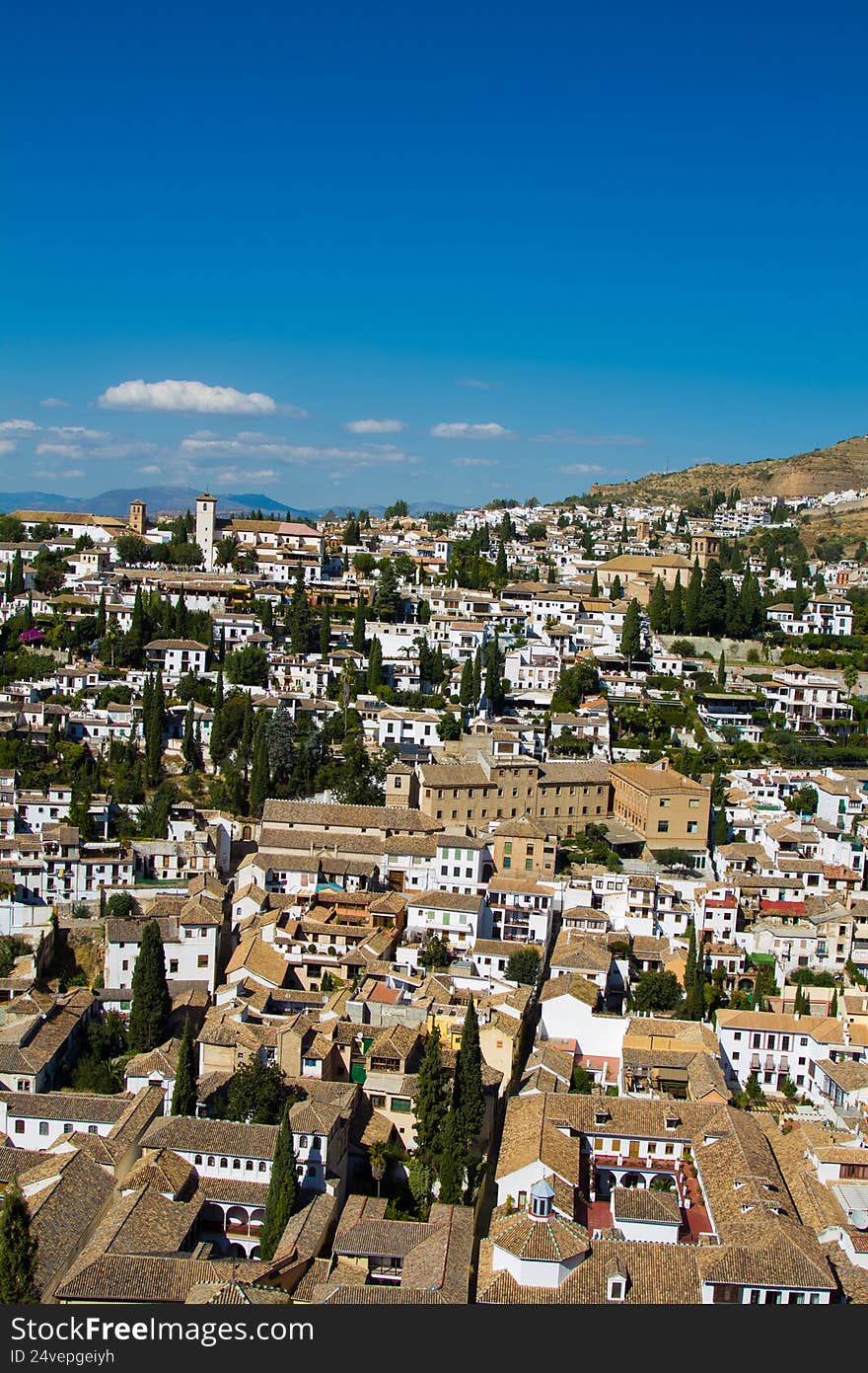 Panorama of Granada filmed from the Alhambra. Panorama of Granada filmed from the Alhambra