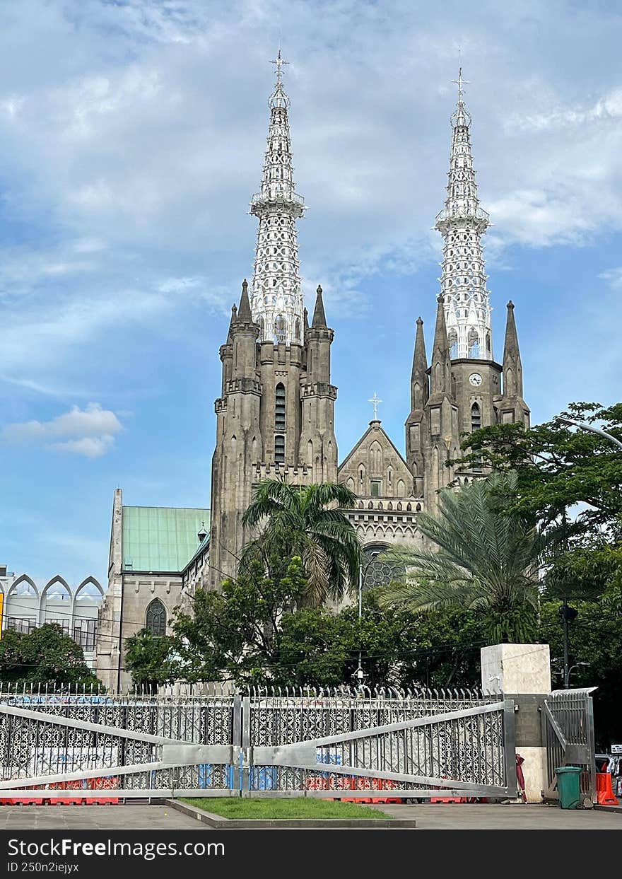 Castle Cathedral In Jakarta City