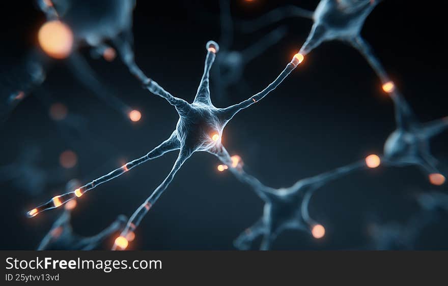 Futuristic Neural Network Medical Technology Background